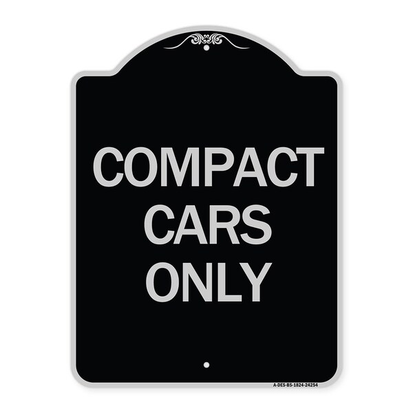 Compact Car Only Heavy-Gauge Aluminum Architectural Sign, 24" x 18", BS-1824-24254